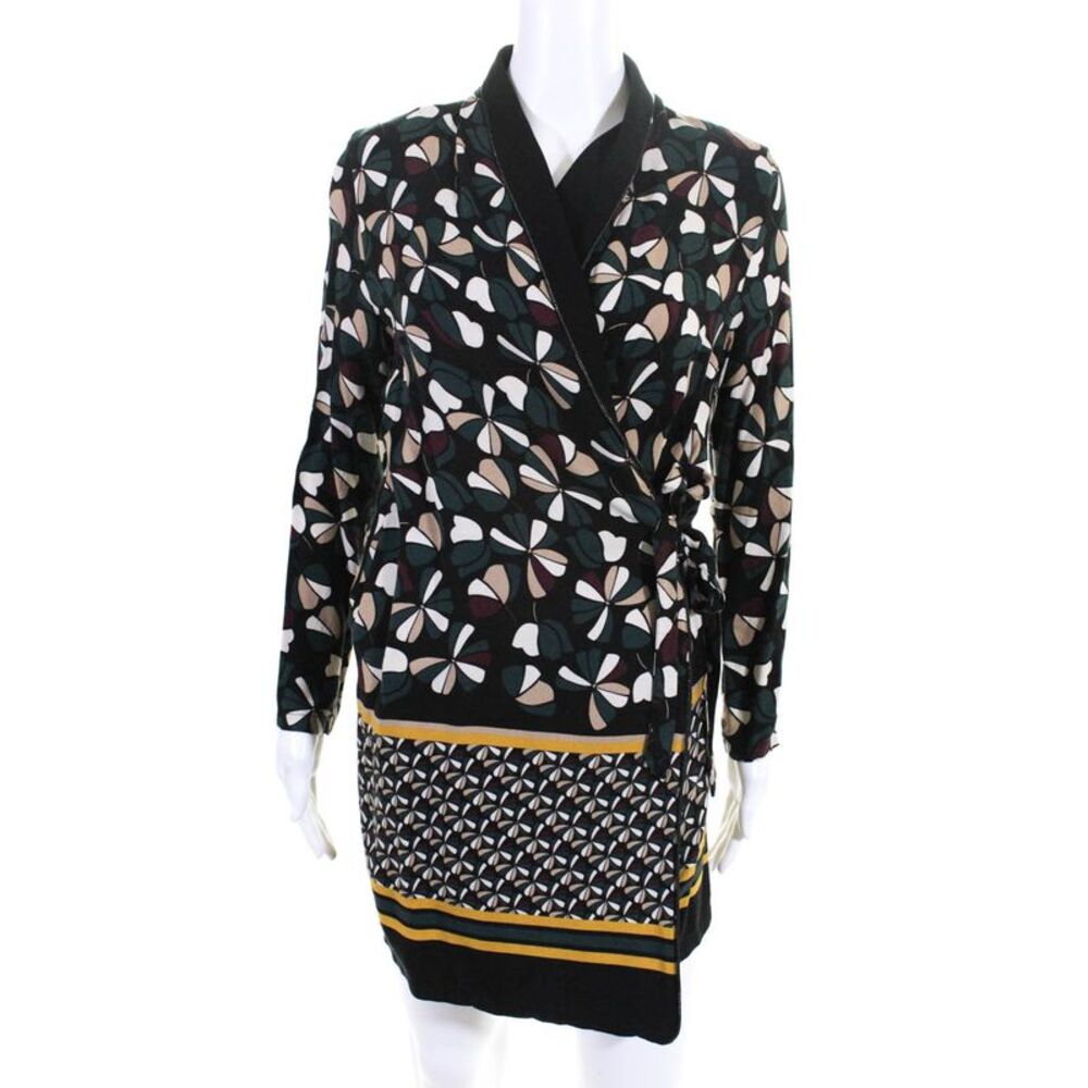 Deby Debo Womens Ophelia Floral Printed Wrap Dress Black Size Medium 11214356